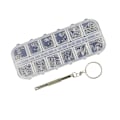 Miniatyrbillede 2 af 3: 240 stk. Miniaturesæt Pude Greb Skruetrækker Brille Kit Reparation Hex Socket Skruer 10X4cm