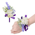 Miniatyrbild 1 av 5: 1 set handledsblomma, konstgjord handledsblomma för bröllop och set brudhandblomma män för bröllop, brudtärna, fest, bal