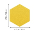 Miniatyrbild 3 av 3: 12 st Meddelandetavla Filt Hexagon Väggtavla Självhäftande Vägg Memo Tavla Gul 12X12X0.5CM