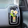 Miniatyrbillede 2 af 5: Bil Vævet Aromaterapi Simuleret Buket Atmosfære Udløbs Klip, Mini Vævet Tulipaner, Solsikke, An
