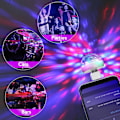 Miniatyrbilde 4 av 5: USB Mini Diskokule Partylys, Lydaktiverte DJ Scene Strobe Lys, Bærbare LED Bil Atmosfærelys for Jul