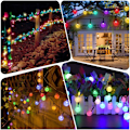 Miniatyrbilde 4 av 4: LED Solcelle Boble Ball Lysstreng Krystall Ball Lys Julelys Utendørs Hage Dekor Lys Farge Solcelle 6,5 meter 30 lys
