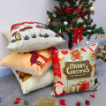 Miniatyrbillede 3 af 5: 4 stk. 45x45cm Pudebetræk Julepynt Dekorative Sofa Pudebetræk Bomuld Linned Pude Kvadratisk Pudebetræk Til Sofa, Sofa, Seng Og Bilstil 1