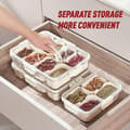 Miniatyrbillede 2 af 5: Snackboks Beholder Opdelt Snacks Serveringsbakke med Låg og Håndtag