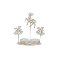 Miniatyrbilde 3 av 5: Julelysstake for telys, metall, julemann, snømann, reinsdyr, borddekorasjon, julemann