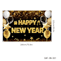 Miniatyrbild 2 av 5: Gott Nytt År Banner Fest Snöflinga Glitter Sekvens Lyx Stjärna Fotobakgrund Glad Porträttfoto Studio Rekvisita