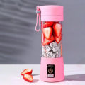 Miniatyrbilde 5 av 5: Bærbar Blender Multifunksjonell USB Elektrisk Blender Mat Smoothie Maker Blender Rørbar Oppladbar 6-blad Fruktjuicekopp (rosa)