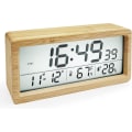Miniatyrbild 1 av 5: Bambus Digital Väckarklocka, Multifunktionell Tyst Väckarklocka med Tid/datum/temperaturvisning, Batteridriven Digital Klocka kräver 3 AAA-batterier