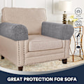 Miniatyrbild 2 av 5: Stretch Sofarmstödsskydd Spandex Jacquard Armstödsskydd för Stolar och Soffor Halksäkra Sofarmstöd, Set om 2, Ljusgrå