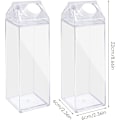 Miniatyrbild 2 av 5: 2-pack Klar Mjölkförpackning Vattenflaska Återanvändbar Fyrkantig Mjölk 1000ml