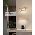 Miniatyrbilde 5 av 5: Moderne Vegglampe Led Innendørs Vegglampe Varmt Hvit Trevegglampe Vegglampe 360 Rotterbar Vegglampe Vegglamper For Soverom, Bad, Stue