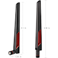 Miniatyrbilde 3 av 5: WiFi-antenne med RP-SMA hannkontakt, 2.4GHz 5GHz 5.8GHz dobbeltbåndsantenne for PCI-E WiFi nettverkskort USB trådløst kamera ruter hotspot osv. 2 stk