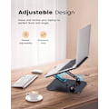 Miniatyrbild 3 av 8: Bärbar datorstativ, hopfällbar bärbar datorstativ i aluminium, höjdjusterbar ventilerad bärbar datorstativ, ergonomiskt stativ för stationär dator, svart