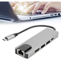 Miniatyrbild 5 av 8: Digital analog dockningsstation Displaylink 5 i 1 typ-C-nav aluminiumlegering 5 i 1 typc-hub till hdmi-adapter 4K typc till gigabit Ethernet Rj45