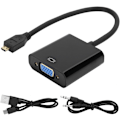 Miniatyrbild 2 av 8: Raspberry Pi Mini Till Vga Hdmi Till Vga Adapter Micro Hdmi Till Vga Video Converter Adapter 1080P För Raspberry Pi 4B Med Power