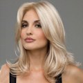 Miniatyrbild 3 av 5: Hårförlängning Fashian Blond Långt lockigt hår Peruk The Middle Of The Bangs Fluffig Temperament Peruk (Färg: Guld blandat brun)