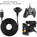 Miniatyrbild 6 av 8: Laddare för en X360 Xbox 360-kontroll Xbox 360-kabel Abs 2 i 1 1,5M laddningskabel för Microsoft Xbox 360-kontroll Snabbladdning (svart) (svart)