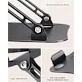 Miniatyrbild 5 av 8: Bärbar datorstativ, hopfällbar bärbar datorstativ i aluminium, höjdjusterbar ventilerad bärbar datorstativ, ergonomiskt stativ för stationär dator, svart