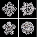 Miniatyrbild 6 av 8: 12st Mix Set Crystal Button Broschen halsduk blommig brosch Strass Corsage Bouquet Kit Gro? Handel Lot