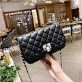 Miniatyrbild 5 av 7: Crossbody-väska i läder för kvinnor Modeclutch-handväska Quiltad Designer Crossbody-väska med kedjerem