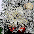 Miniatyrbild 2 av 5: 12 st Glitter konstgjord julstjärna blommor julkrans julgran blommor prydnader