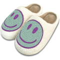 Miniatyrbild 1 av 4: Tofflor Smiley Dam Herr Vinter Varm Plysch Emoji Hemtofflor, Grön, Storlek: 36-45