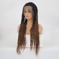 Miniatyrbild 2 av 5: Hårförlängningar Fashian T Färg Långt rakt hår Gradientfärg Liten Scorpion Dirty Wig Front Spetsperuk (Färg: Fotofärg, Storlek: 22