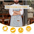 Miniatyrbild 4 av 7: Köksförkläde med fickor Vattentätt bakförkläde Soft Chef Köksförkläden Bomull Polyesterblandning Justerbara haklappar för damer män, pysselgrill,