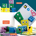 Miniatyrbild 4 av 5: Färgglada Rubiks kub Byggklossar Set Expression IQ Pussel Interaktivt spel Ansikte Ändra Tänk Träning Trä