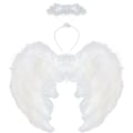 Miniatyrbild 1 av 7: Änglavingar och halo, vita änglavingar Fallna änglavingar Kostym för Halloween julfest för vuxna ... Vit