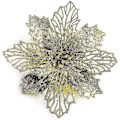 Miniatyrbild 1 av 5: 12 st Glitter konstgjord julstjärna blommor julkrans julgran blommor prydnader
