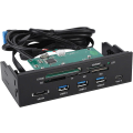 Miniatyrbild 1 av 8: Internminneskortläsare USB frontpanel 5,25 tum multifunktion intern kortläsare Dashboard Pc frontpanel