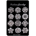 Miniatyrbild 5 av 8: 12st Mix Set Crystal Button Broschen halsduk blommig brosch Strass Corsage Bouquet Kit Gro? Handel Lot