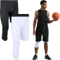 Miniatyrbild 1 av 7: 2-pack herr 3/4 ettbens kompressionstights Unisex Leggings Atletisk baslager för basketsport R Style Medium R Style Medium