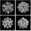 Miniatyrbild 8 av 8: 12st Mix Set Crystal Button Broschen halsduk blommig brosch Strass Corsage Bouquet Kit Gro? Handel Lot