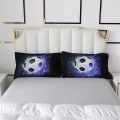 Miniatyrbild 5 av 5: Pojkar och ungdomar fotboll sängkläder set, 2 delar sport sängkläder set, mikrofiber 3D cover 1 case