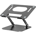Miniatyrbild 1 av 8: Bärbar datorstativ, hopfällbar bärbar datorstativ i aluminium, höjdjusterbar ventilerad bärbar datorstativ, ergonomiskt stativ för stationär dator, svart