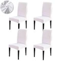 Miniatyrbild 1 av 6: Stolsöverdrag 4-pack, matstolsöverdrag, Universal Stretch stolsöverdrag, bröllopsstolsöverdrag vit