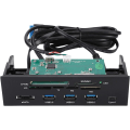 Miniatyrbild 3 av 8: Internminneskortläsare USB frontpanel 5,25 tum multifunktion intern kortläsare Dashboard Pc frontpanel