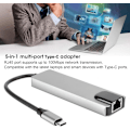 Miniatyrbild 2 av 8: Digital analog dockningsstation Displaylink 5 i 1 typ-C-nav aluminiumlegering 5 i 1 typc-hub till hdmi-adapter 4K typc till gigabit Ethernet Rj45