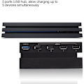 Miniatyrbild 5 av 8: USB Hub för PS4 USB Hub för PS4-konsol Abs Black High Speed ​​5 Ports USB Hub 2.0 3.0 Expansion Hub Controller Adapter för Ps4-spelkonsol