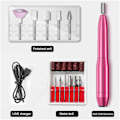 Miniatyrbild 2 av 6: Bärbar elektrisk nagelborrmaskin Set Manikyrmaskin Set Nagelfil Nail Art Tools Kit Gel Remover Utrustning (Färg:
