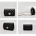 Miniatyrbild 2 av 7: Crossbody-väska i läder för kvinnor Modeclutch-handväska Quiltad Designer Crossbody-väska med kedjerem