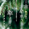 Miniatyrbillede 7 af 7: 10 stk. Juletræshængende Akryl Jule-Snefnug Krystal Ornament 10PCS