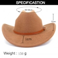 Miniatyrbillede 2 af 8: Cowboyhat til Kvinder og Mænd - Filthat med Bred Skygge - Klassisk Udendørs Fedorahat Wine Red
