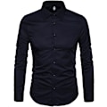 Pikkukuva 4 / 5: Miesten Slim Cotton Pitkähihainen Napit-Paita Black M