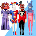 Miniatyrbild 4 av 5: Digital Circus Kostym för Barn Pomni Kostym Jumpsuit Style 1 150