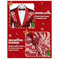 Miniatyrbillede 4 af 6: Mænds Sequin Blazer Glimtende Glitterjakke Skinnende Blomsterjakke Red XL