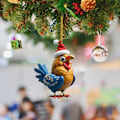 Miniatyrbillede 6 af 7: Julepynt Juletræspynt Kylling Julehane Blue