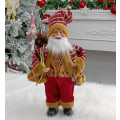 Miniatyrbillede 2 af 3: Julemanden Stående Pose Dukke Figur Burgundy